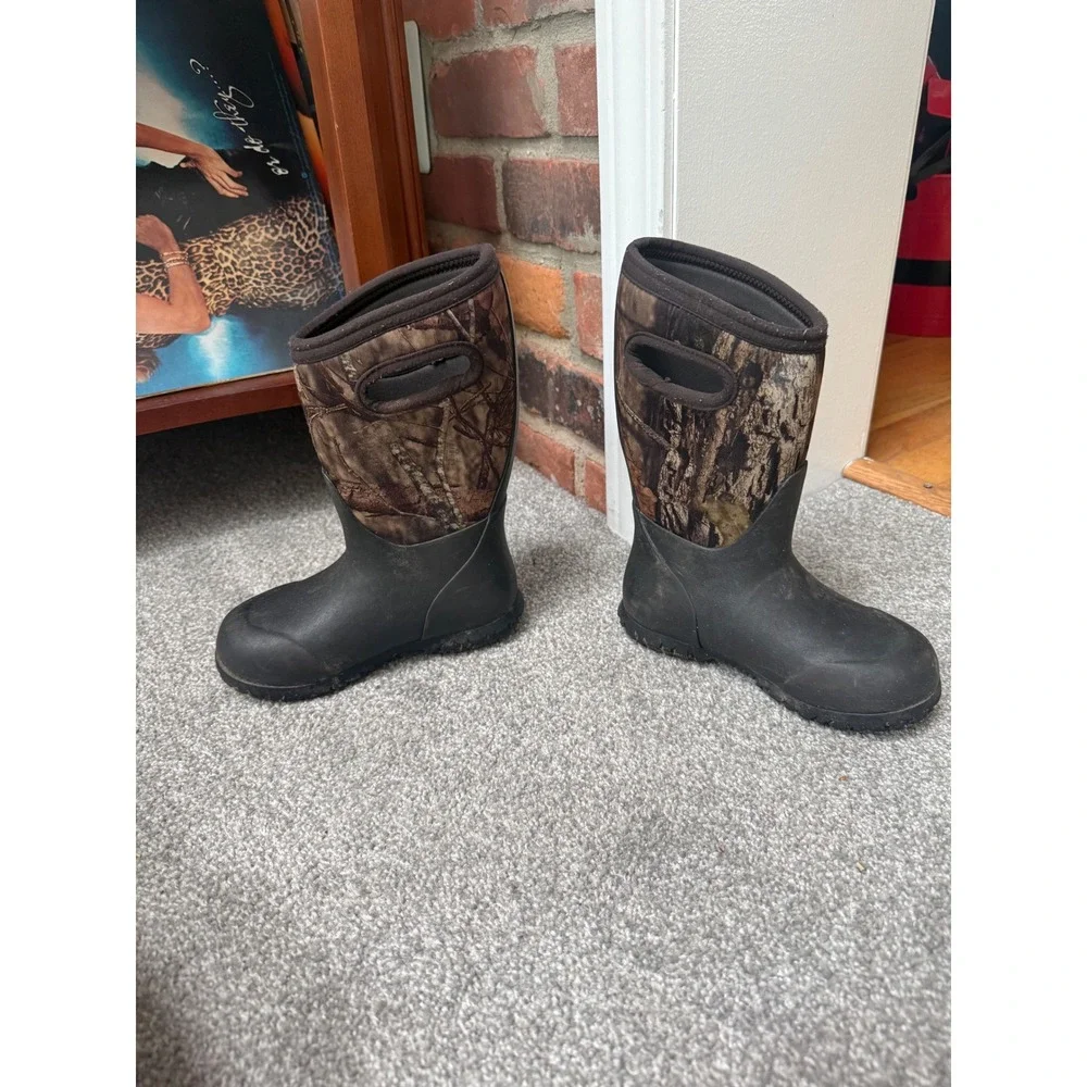 Bogs York Camo Kids Waterproof Insulated Rain Snow Boots Size 11 Camouflage